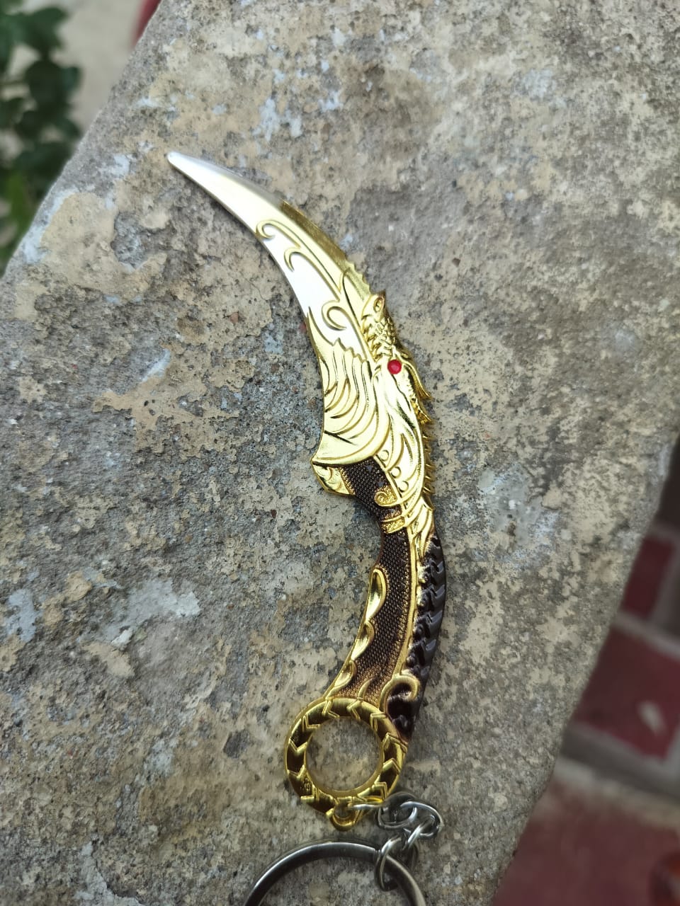Golden Dragon Karambit Keychain