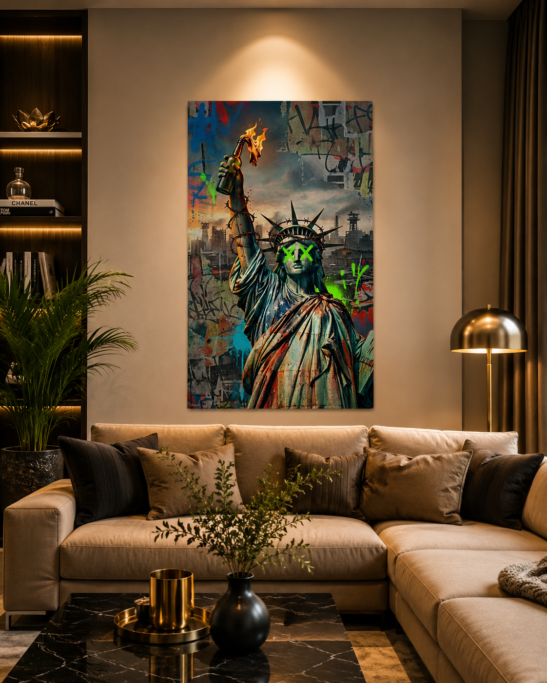 Liberty Graffiti Wall Art Poster – Modern Urban Canvas Print for Living Room & Office