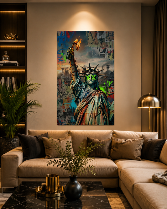 Liberty Graffiti Wall Art Poster – Modern Urban Canvas Print for Living Room & Office