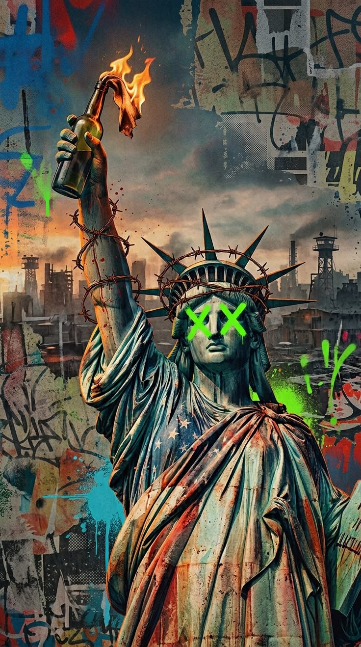 Liberty Graffiti Wall Art Poster – Modern Urban Canvas Print for Living Room & Office